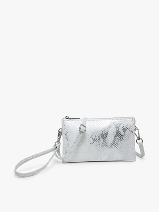 Riley Metallic Snake Print 3 Compartment Crossbody/Wristlet