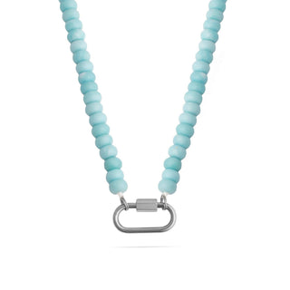Turquoise Chunky Bead Carabiner Necklace