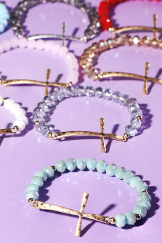 Beaded Cross Stretch Bracelet