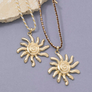 Cord Sun Pendant Necklace