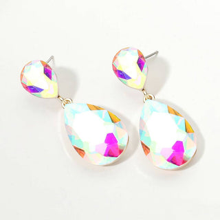 Crystal Teardrop Evening Earrings