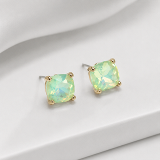 Cushion Cut Crystal Stud Earrings