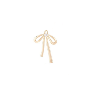 Gold Coquette Bow w/ Stone Charm