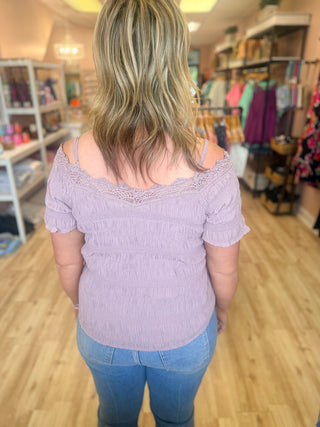 Cold Shoulder Textured Top
