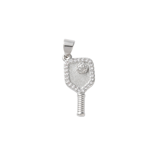Silver Pickleball Charm