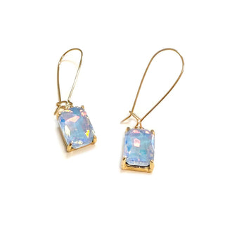 Midi Rectangle Glass Bead Dangle Earrings