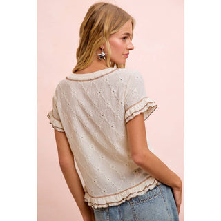 Eyelet Ruffle Top
