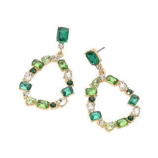 Stone Cluster Teardrop Earrings