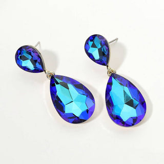 Crystal Teardrop Evening Earrings