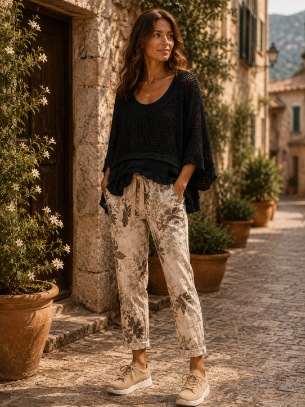 Open-Knit Poncho Top