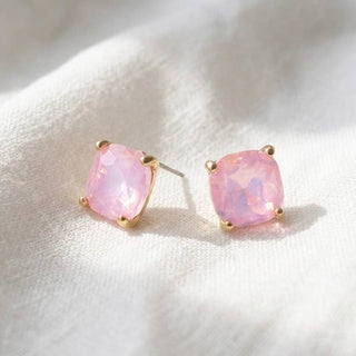 Cushion Cut Crystal Stud Earrings