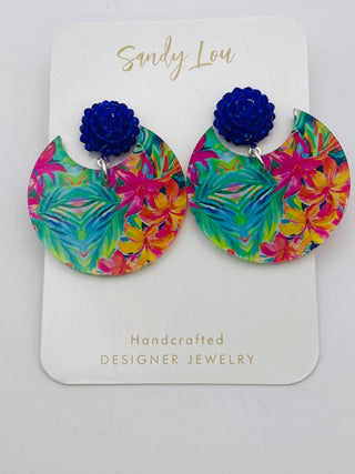 Preppy Paisley Beaded Earrings