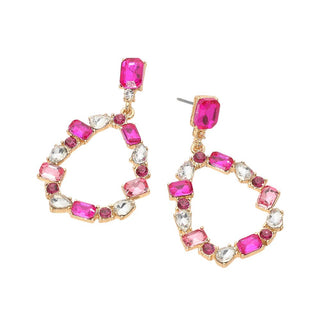 Stone Cluster Teardrop Earrings