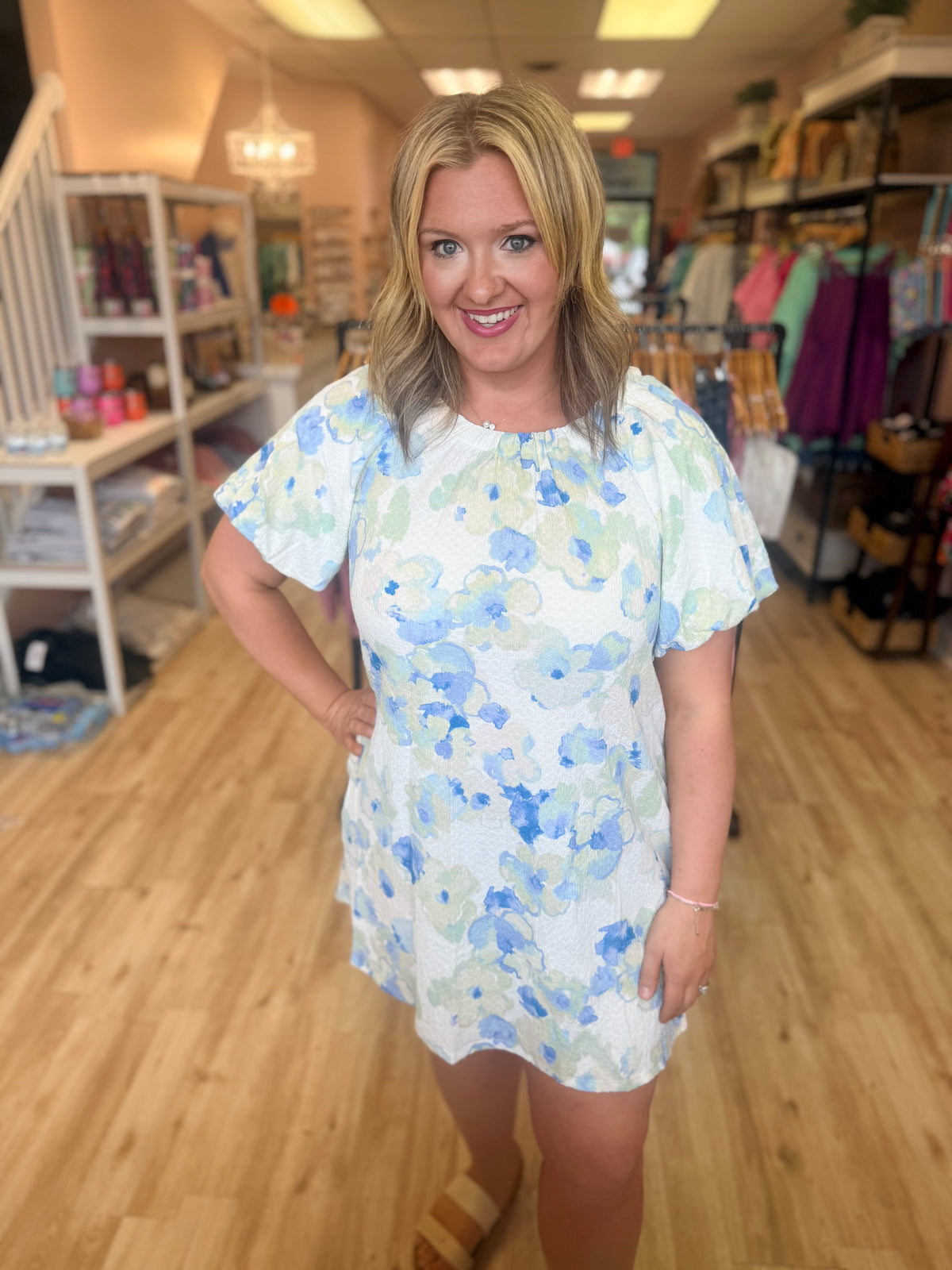 Watercolor Floral Bubble Dress