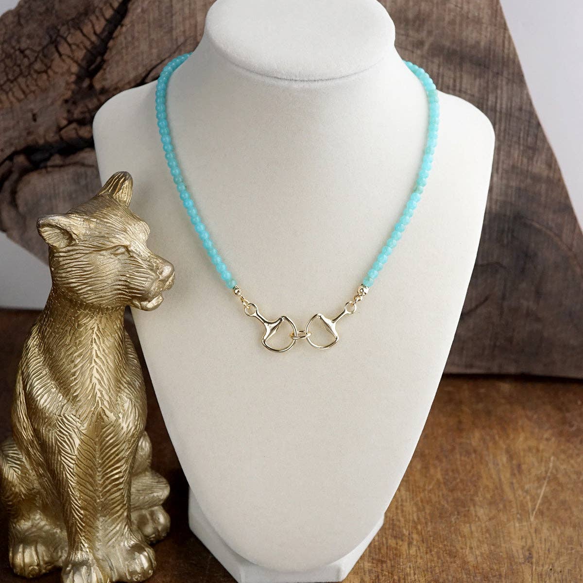 Turquoise Trail Horsebit Beaded Necklace