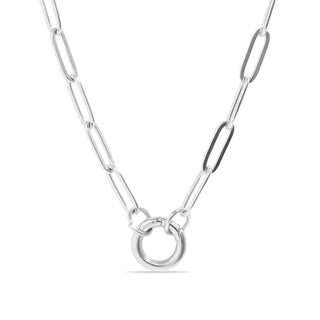 Gold Paperclip Carabiner Charm Holder Necklace