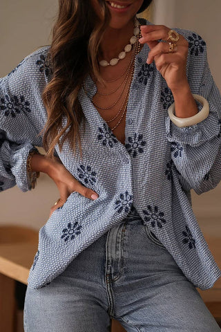 Printed Checkered  Button Shirt