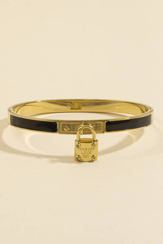 SS Enamel Padlock Charm Bracelet