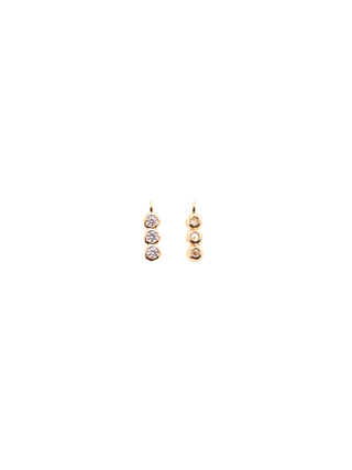 Gold Triple Crystal Stone Charm