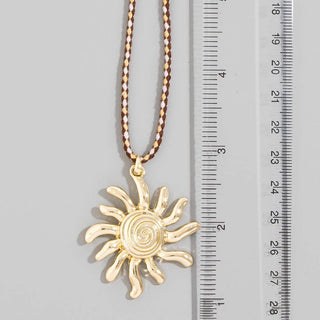 Cord Sun Pendant Necklace
