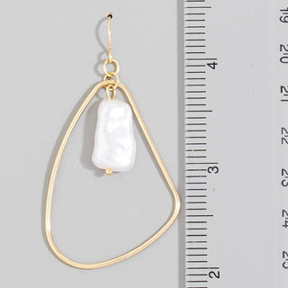 Pearl Bead Irregular Tear Earrings
