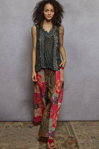 Sleeveless Floral Lace Top