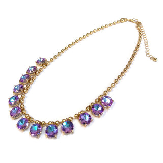 Crystal Glass Bead Dangle Necklace