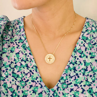 Mesmerized By The Cross Necklace: Gold