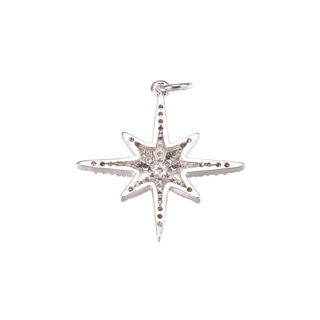 Silver Starburst Star Charm