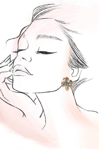 Gold Flower Earring