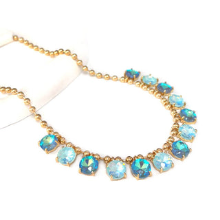 Crystal Glass Bead Dangle Necklace