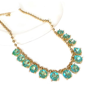 Crystal Glass Bead Dangle Necklace
