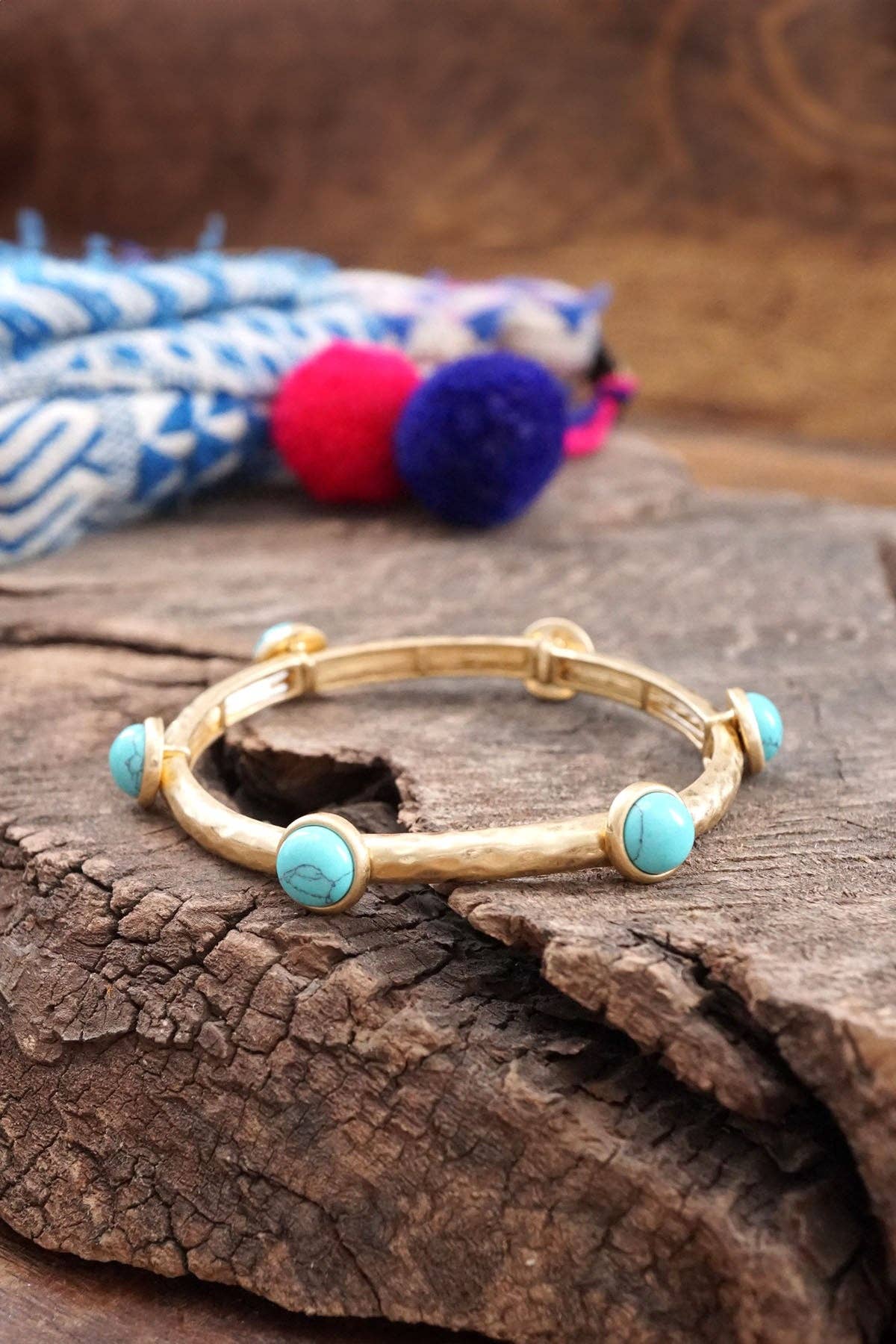 Jeweled Golden Bangle