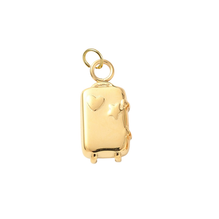 Gold Let's Travel Suitcase Charm