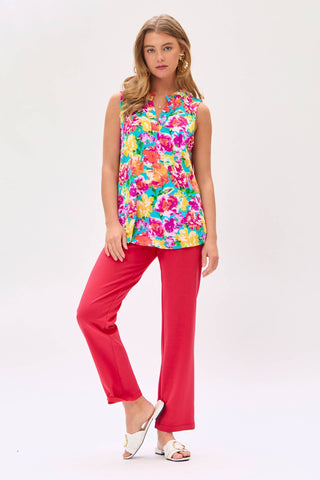 Bright and Colorful Floral Sleeveless Tank Top