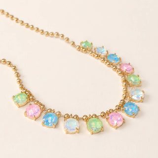 Crystal Glass Bead Dangle Necklace