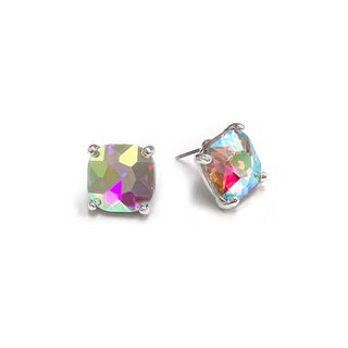 Cushion Cut Crystal Stud Earrings