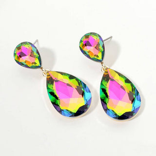 Crystal Teardrop Evening Earrings
