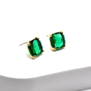 Cushion Cut Crystal Stud Earrings