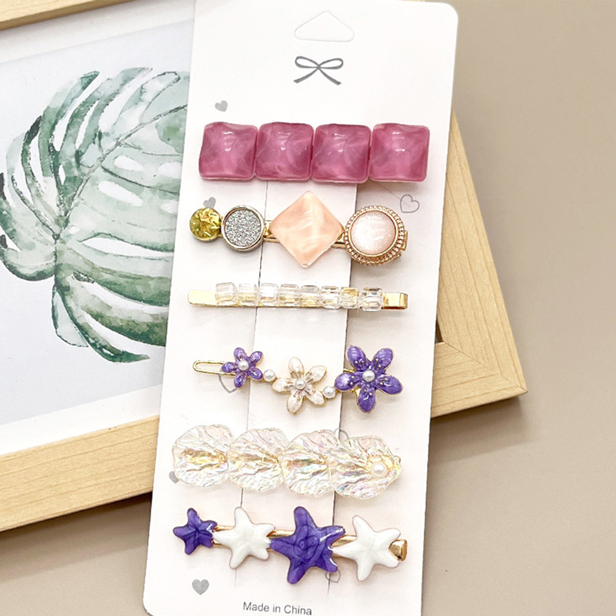 Rhinestone Pearl Hair Clip Set