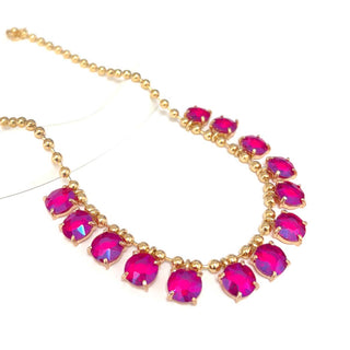 Crystal Glass Bead Dangle Necklace