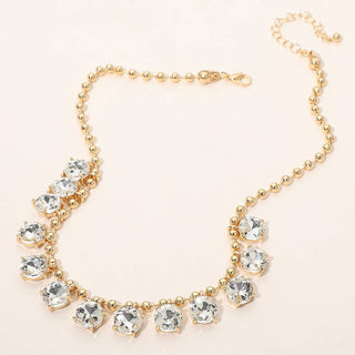 Cushion Teardrop Round Stone Link Evening Necklace