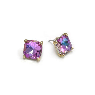 Cushion Cut Crystal Stud Earrings
