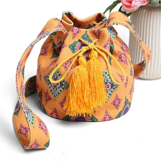 Boho Paisley Tassel Crossbody Bucket Bag
