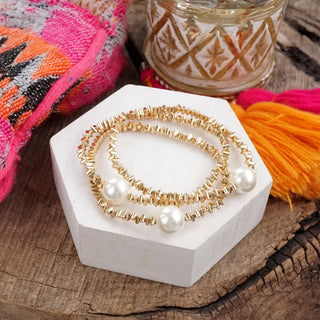 Stretchy Bracelets with Pearl