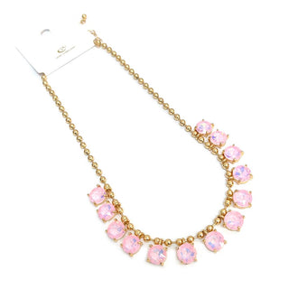 Crystal Glass Bead Dangle Necklace