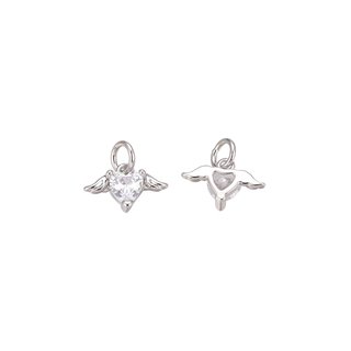Silver Winged Heart Charm