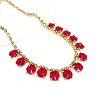 Crystal Glass Bead Dangle Necklace
