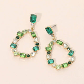 Stone Cluster Teardrop Earrings