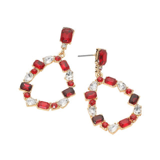 Stone Cluster Teardrop Earrings